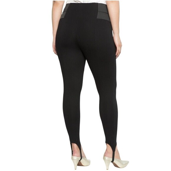 Eloquii Black Miracle Flawless Stirrup Leggings Size 22 - Picture 2 of 8